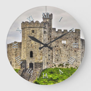 Ancient Historic Sites, Castle Ruins of Britain Large Clock