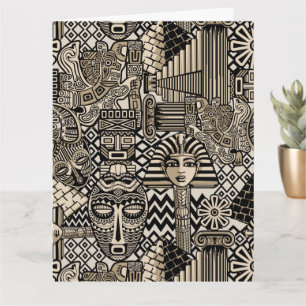 Ancient Historical Symbols Tattoo Style Card