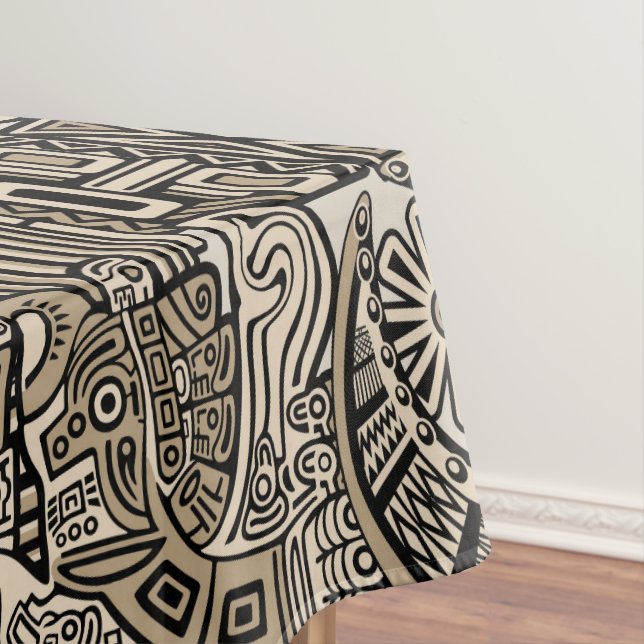 Ancient Historical Symbols Tattoo Style Tablecloth (In Situ)