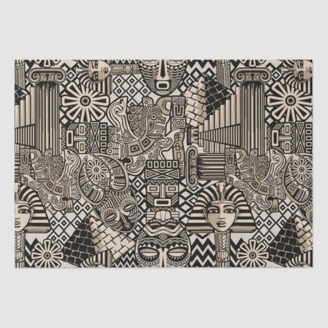 Ancient Historical Symbols Tattoo Style Tissue Paper (Front)