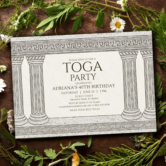 Ancient History Birthday Party Invite with columns (Creator Uploaded)