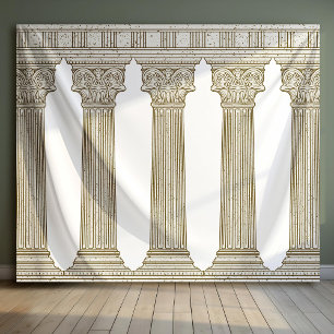 Ancient History Party Photo Backdrop with columns Tapestry