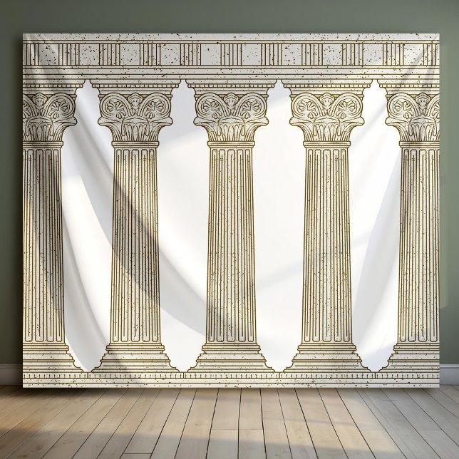 Ancient History Party Photo Backdrop with columns Tapestry (Creator Uploaded)