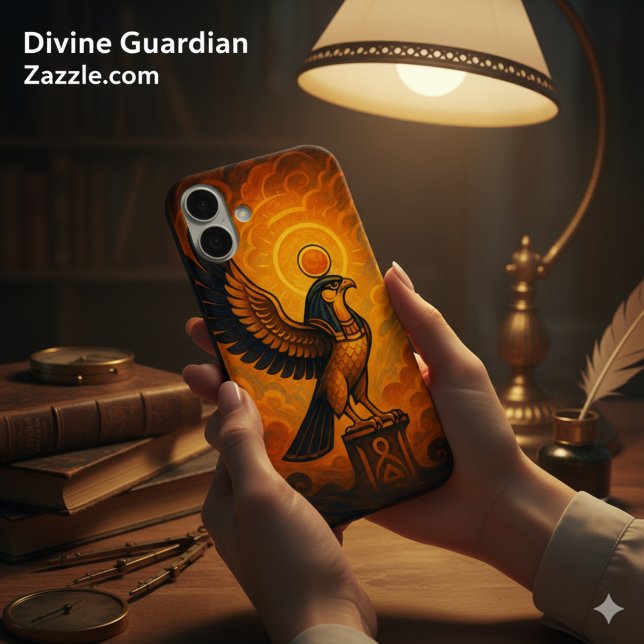 Ancient Horus Divine Sun Falcon Ember Case-Mate iPhone Case (Creator Uploaded)
