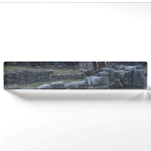 Ancient Incan Stone Terraces and Water Fountains P Nameplate