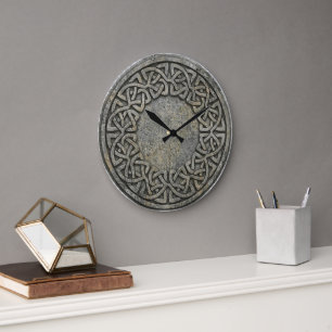 Ancient Infinite Weave Celtic Stone Wall Clock