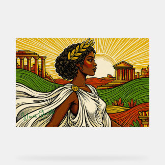 Ancient Inspired Female Portrait Acrylic Sign