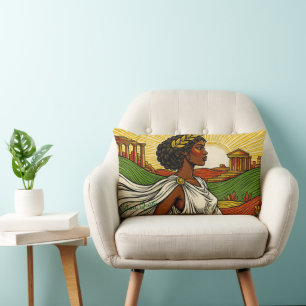 Ancient Inspired Female Portrait Lumbar Cushion