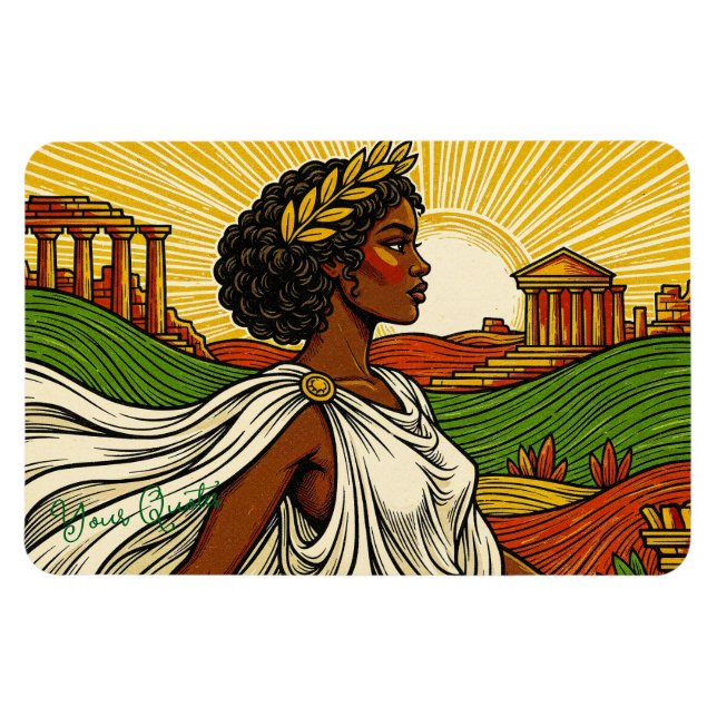 Ancient Inspired Female Portrait Magnet (Horizontal)