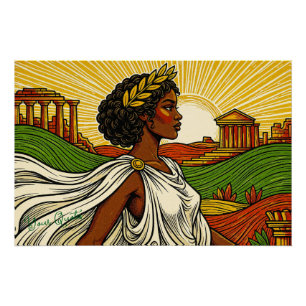 Ancient Inspired Female Portrait Poster