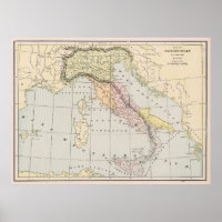 Ancient Italy Map 800 - 222 BC (1901)