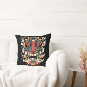 Ancient Japanese Devil Art Cushion