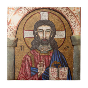 Ancient Jesus Mosaic Ceramic Tile