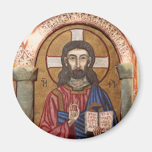 Ancient Jesus Mosaic Magnet (Front)
