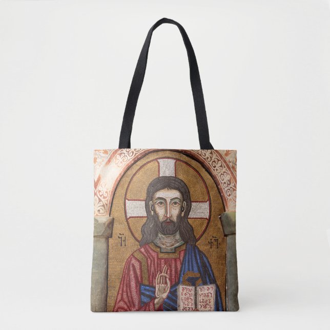 Ancient Jesus Mosaic Tote Bag (Front)