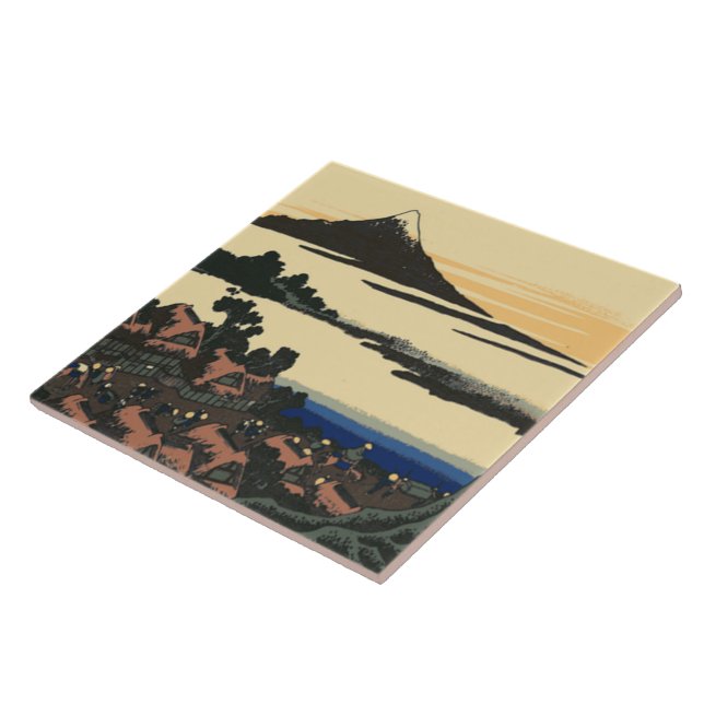 Ancient Kai province | Katsushika Hokusai drawing Ceramic Tile (Side)