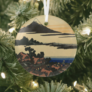 Ancient Kai province Katsushika Hokusai drawing Glass Tree Decoration