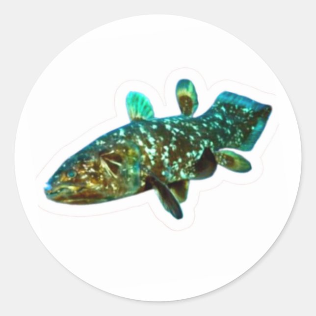 Ancient King Fish Coelacanth Artistic Sticker (Front)