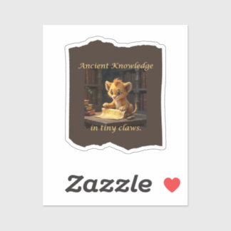Ancient Knowledge in Tiny Claws–Cute Lion Sticker