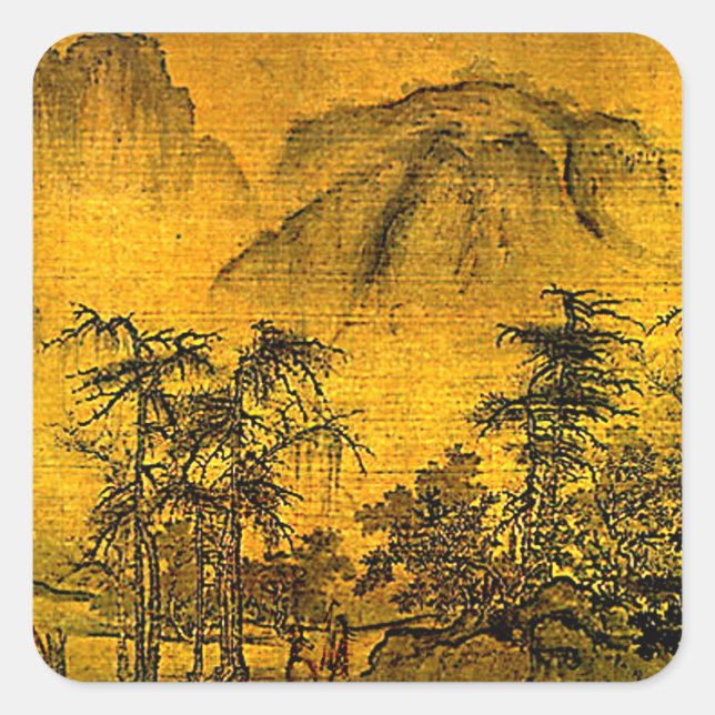 Ancient Landscape Square Sticker (Front)