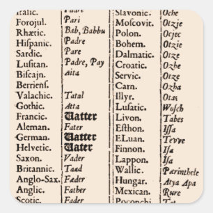Ancient Languages Square Sticker