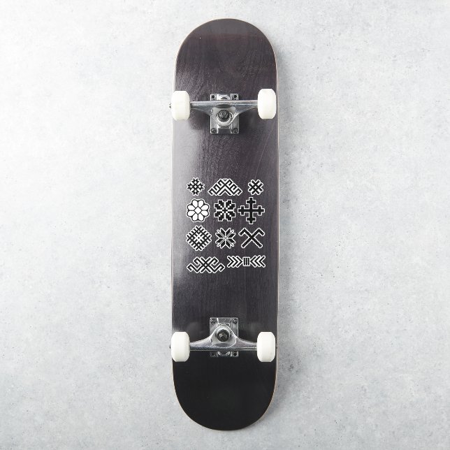 Ancient Latvian symbols Jumis Star Cross Star (Skateboard)