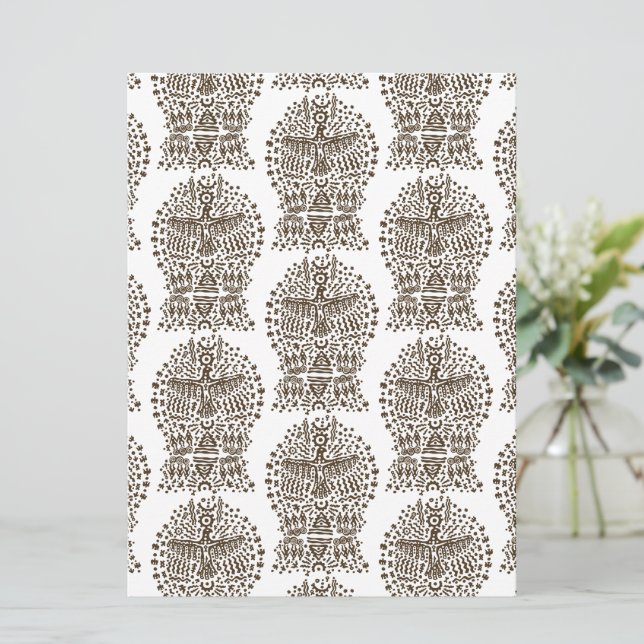 Ancient Legend: Giant Bird and Tribal Tents Holiday Card (Standing Front)