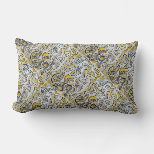 Ancient Lock-Abstract Hand Painted Pillow (Front)