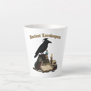 Ancient Lorekeeper Raven   Dark Academia Gothic  Latte Mug