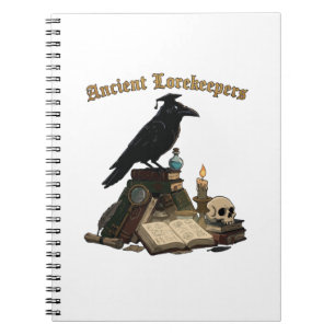 Ancient Lorekeeper Raven   Dark Academia Gothic  Notebook