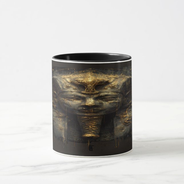 Ancient Malice Egyptian Pharaoh Black Gold Mug (Center)