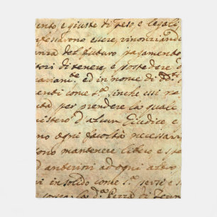 Ancient manuscript of 1700 century written in ink fleece blanket