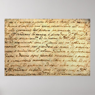 Ancient manuscript of 1700 century written in ink  poster