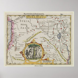 Ancient Map of 'Paradise" Poster