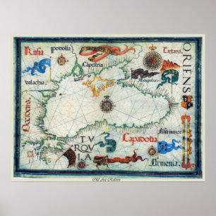 Ancient Map of The Black Sea Poster