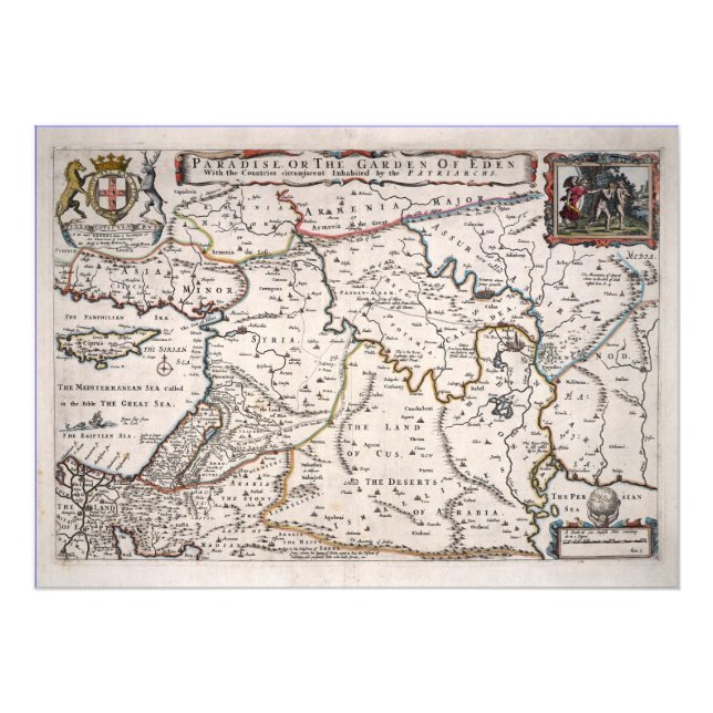 Ancient map of the Paradise, The Gand of Eden Photo Print (Front)
