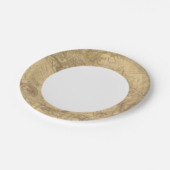 Ancient Map Paper Plate (Angled)