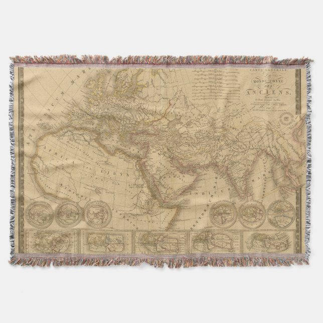 Ancient Map Throw Blanket (Front)