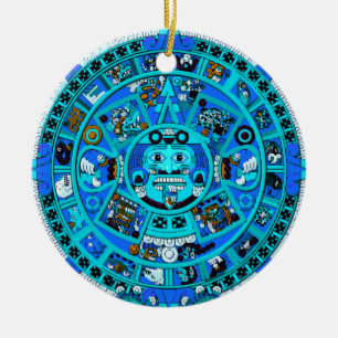 Ancient Mayan Aztec Symbol - End of World ?! Ceramic Ornament