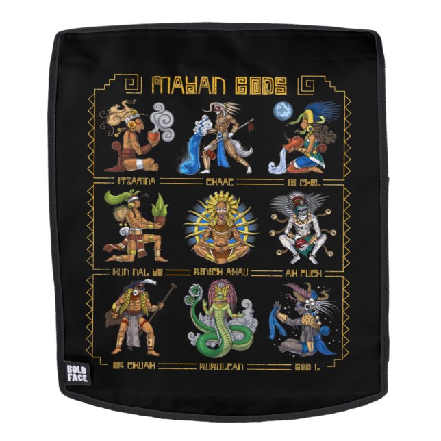 Ancient Mayan Gods Backpack (Removable Face)