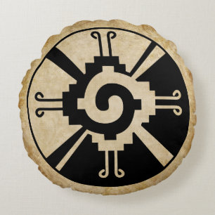 Ancient Mayan Hunab-Ku Round Cushion