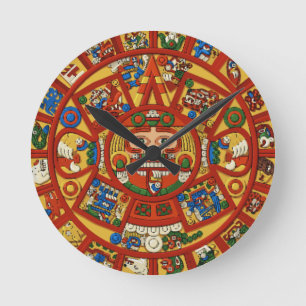Ancient Mayan Maya Aztec Calendar Round Clock