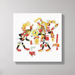 Ancient Mayan Mesoamerican Art Wrapped Canvas