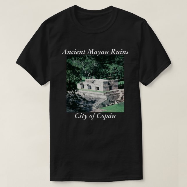 Ancient Mayan Ruins Copan Photo Designed T-Shirt (Design Front)