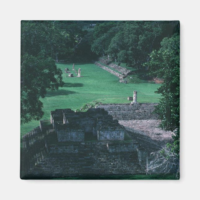 Ancient Mayan Ruins Grass Courtyard and Structures Magnet (Front)