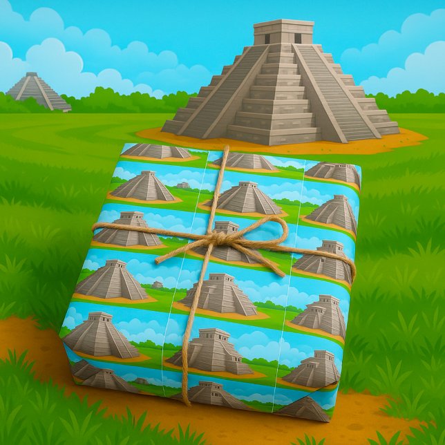 Ancient Mayan Temple Chichen Itza Pyramid Wrapping Paper (Creator Uploaded)