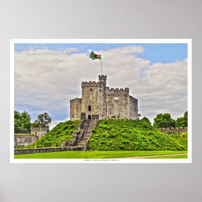 Ancient Mediaeval Cardiff Castle, Cardiff, Wales Poster (Front)