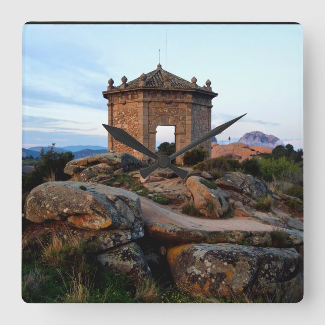 ancient mediaeval church square wall clock (Front)