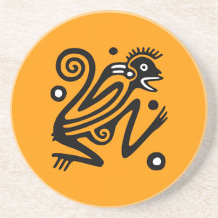 Ancient Mexican Art Sandstone Coaster