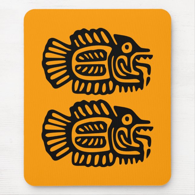 Ancient Mexican Fish Art Mousepad (Front)